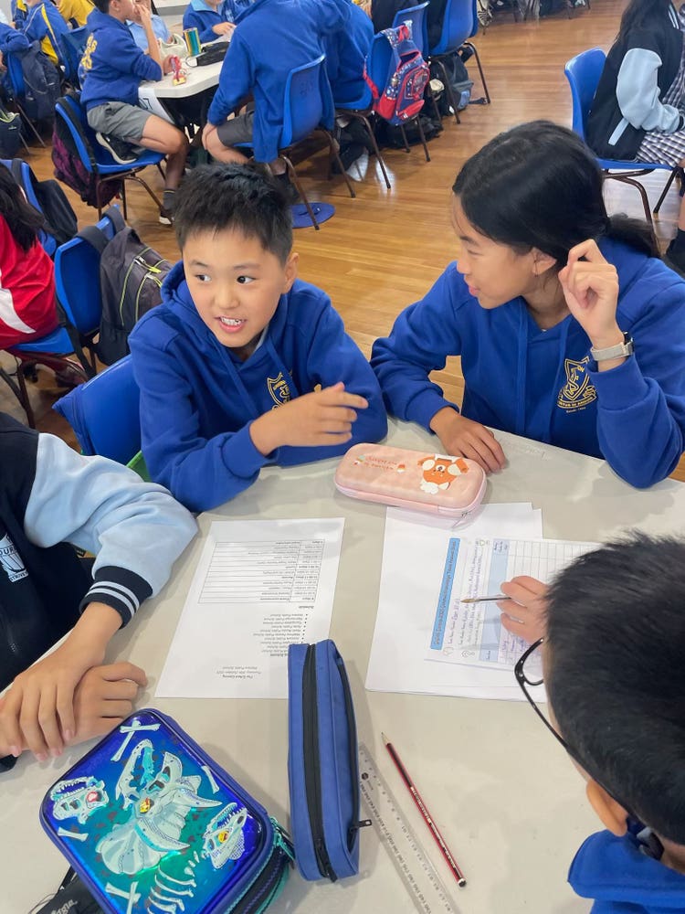 students sitting at a table