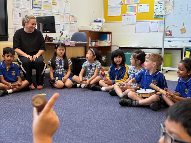 students with musical instruments